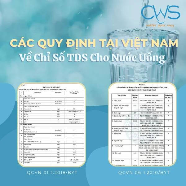 Các Quy Định Tại Việt Nam Về Chỉ Số TDS Cho Nước Uống