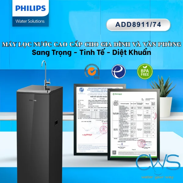 Các Chứng Nhận An Toàn Và Tiêu Chuẩn Chất Lượng Nước Máy Lọc Nước Philips ADD8911/74