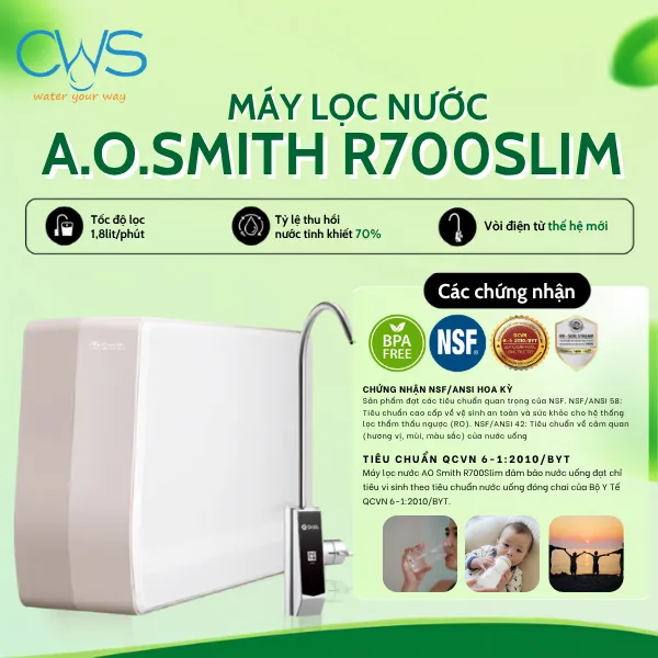 Các Chứng Nhận Quốc Tế Khẳng Định Chất Lượng Máy Lọc Nước AO Smith R700Slim