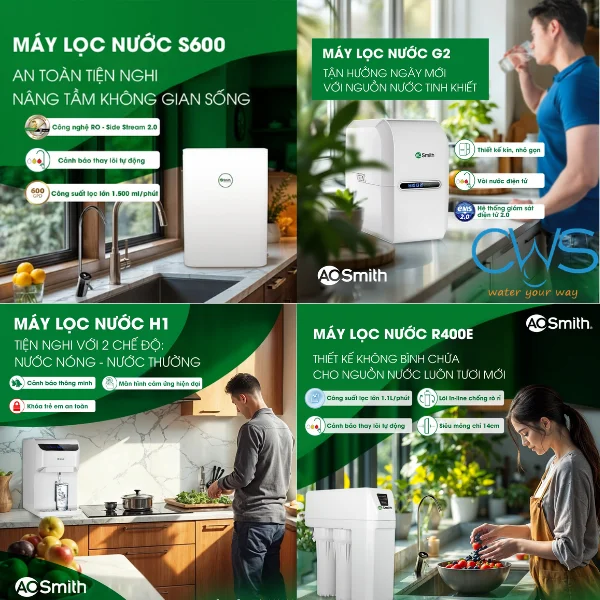 Các Tính Năng Riêng Biệt Trên Các Dòng Máy Lọc Nước AO Smith