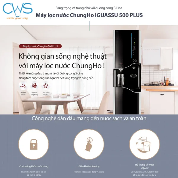 Các Tính Năng Vượt Trội Trên Máy Lọc Nước Chungho Iguassu 500 Plus