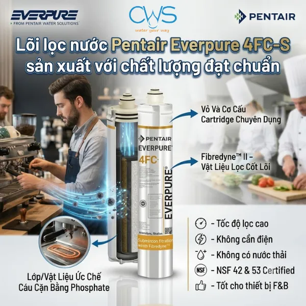 Cấu Tạo Và Hiệu Năng Lõi Lọc Nước Pentair Everpure 4FC-S Có Gì Đặc Biệt