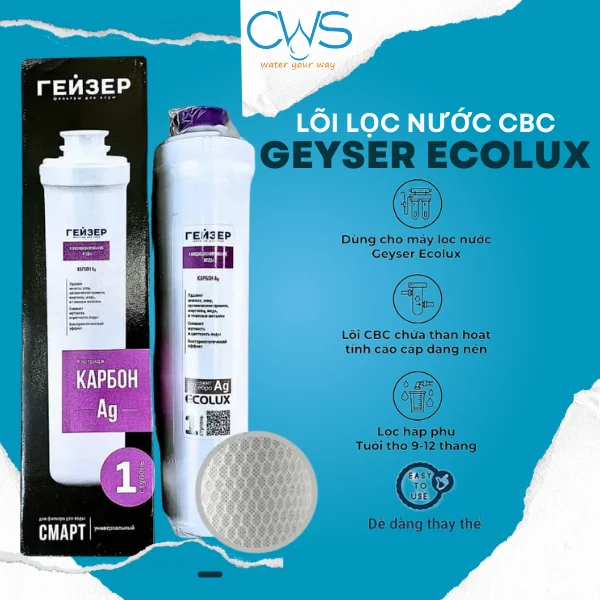 Chức năng lõi lọc nước CBC Geyser Ecolux