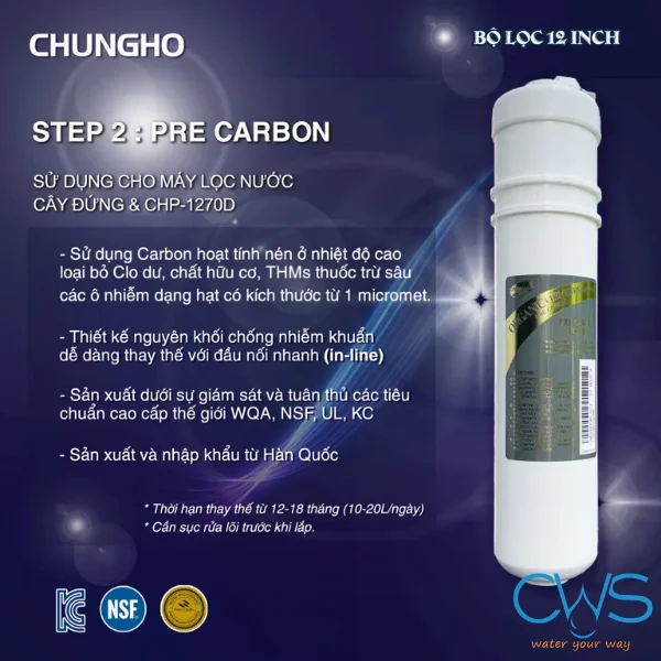 Chức Năng Lõi Lọc Pre Carbon CHP-3720S