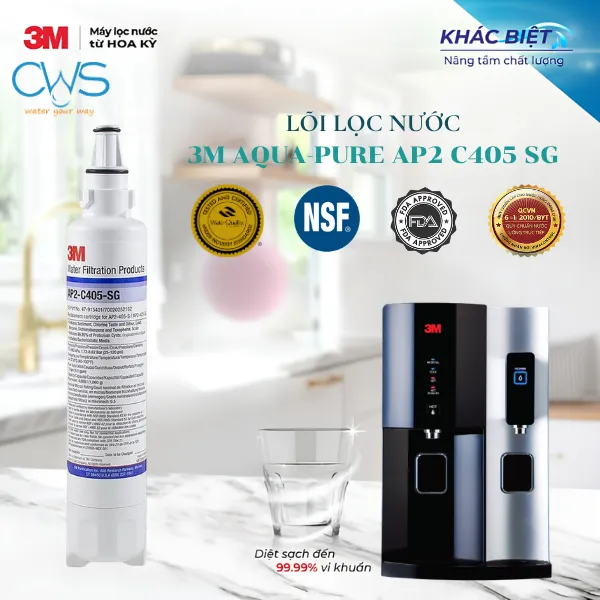 Chứng Nhận Và Tiêu Chuẩn Chất Lượng Trên Lõi Lọc Nước 3M Aqua-Pure AP2 C405 SG