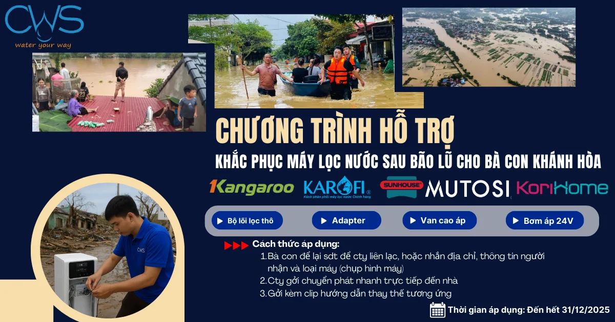 Chương Trình Khắc Phục Máy Lọc Nước Hư Hại Do Bão Lũ CWS