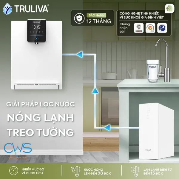 Cơ Chế Hoạt Động Của Combo Máy Lọc Nước Nóng Lạnh Truliva W6412 UR3626 — Từ Nước Máy Đến Ly Nước Tinh Khiết