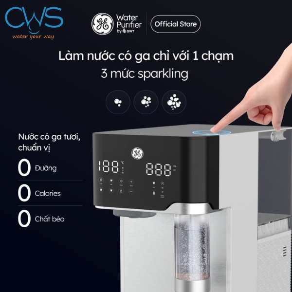 Công nghệ G+ Fizz Sparkling - Làm nước có ga nhanh chóng chỉ 1 chạm