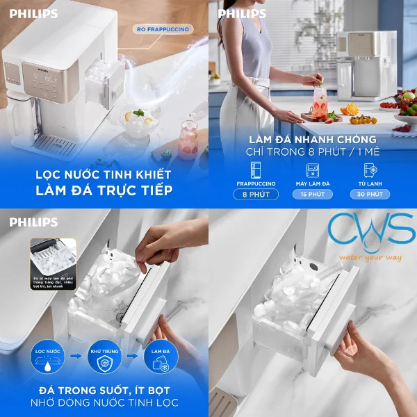 Công Nghệ Làm Đá Nhanh Thế Hệ Mới Trên Máy Lọc Nóng Lạnh Philips ADD6922CG/97