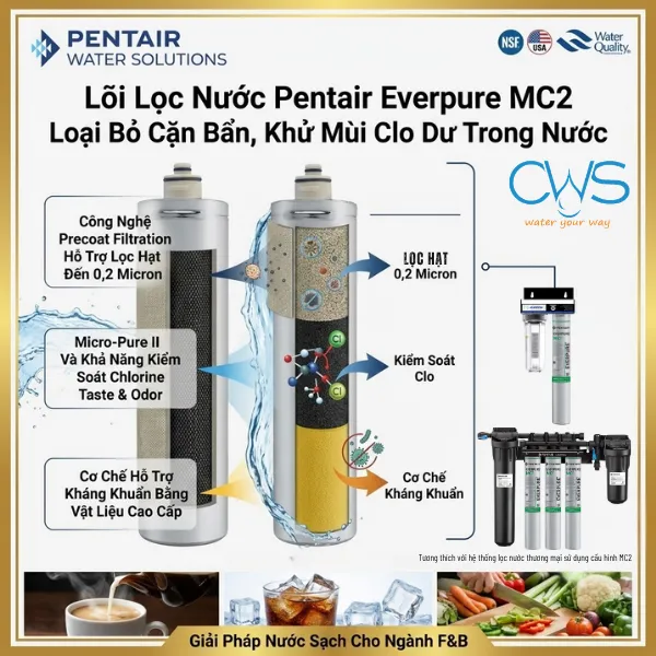Công Nghệ Lọc Micro-Pure II Của Lõi Lọc Nước Pentair Everpure MC2 Hoạt Động Ra Sao