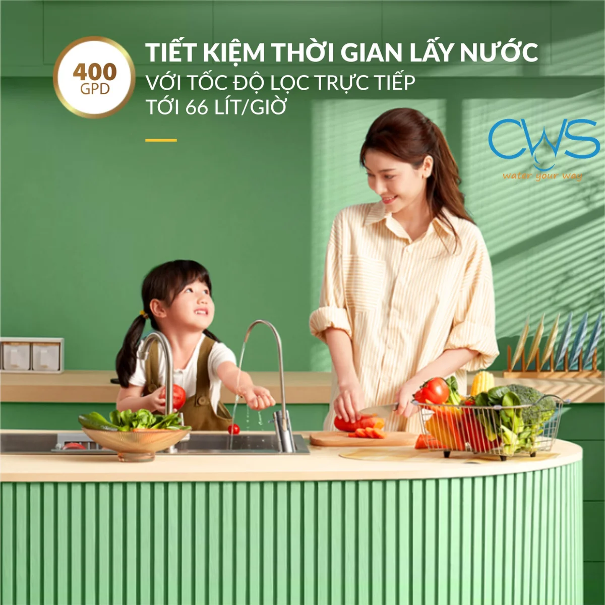 Công Suất Lọc 400 GPD – Đáp Ứng Trọn Vẹn Nhu Cầu Nước Sạch Mỗi Ngày