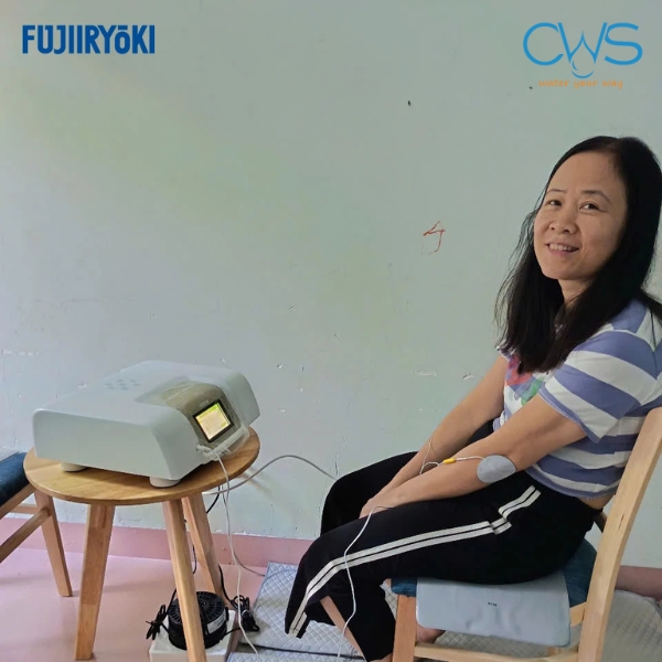 Hình ảnh trị liệu thực tế với  máy điện trường cao áp Fujiiryoki FX-14000