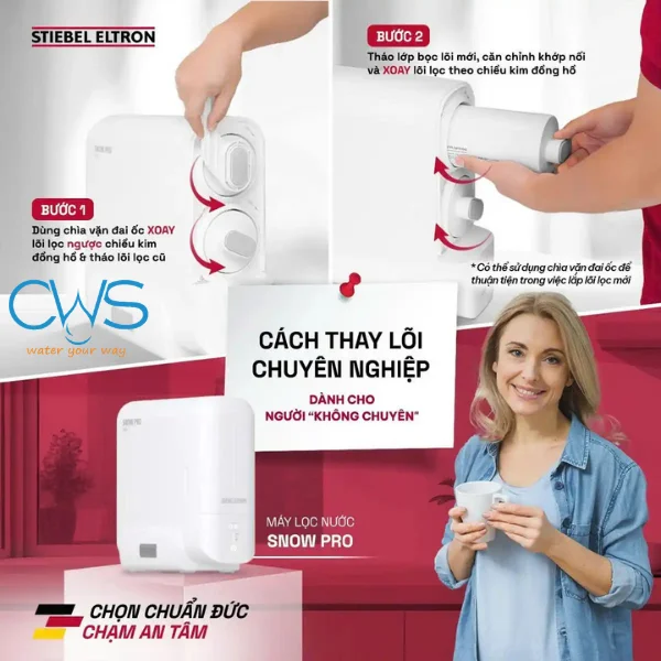 Hướng Dẫn Thay Thế Lõi Lọc Nước Stiebel Eltron SNOW Pro Nhanh Chóng Tại Nhà