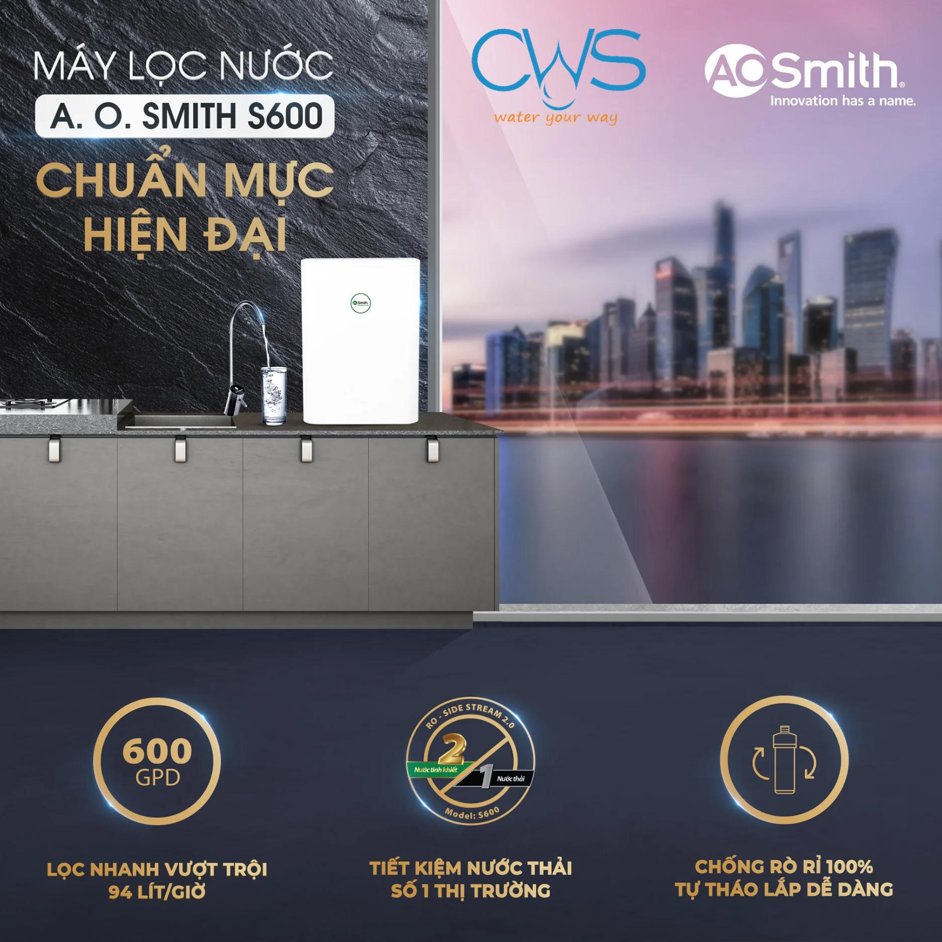 Khám Phá Những Công Nghệ Và Tính Năng Nổi Bật Trên Máy Lọc Nước AO Smith S600