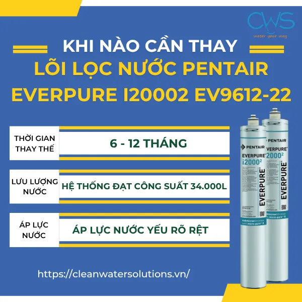 Khi Nào Cần Thay Lõi Lọc Nước Pentair Everpure I20002 EV9612-22