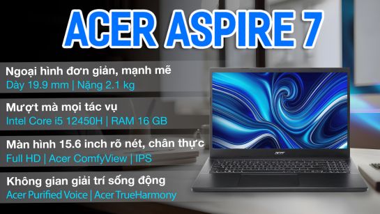 Laptop Acer Aspire 7 A715 76 53PJ i5 12450H_16GB_512GB_Win11