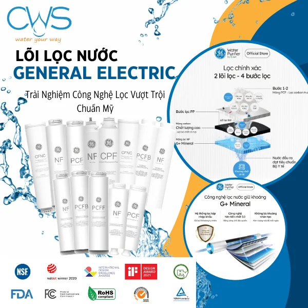 Lõi Lọc Nước GE - Trải Nghiệm Công Nghệ Lọc Vượt Trội Chuẩn Mỹ