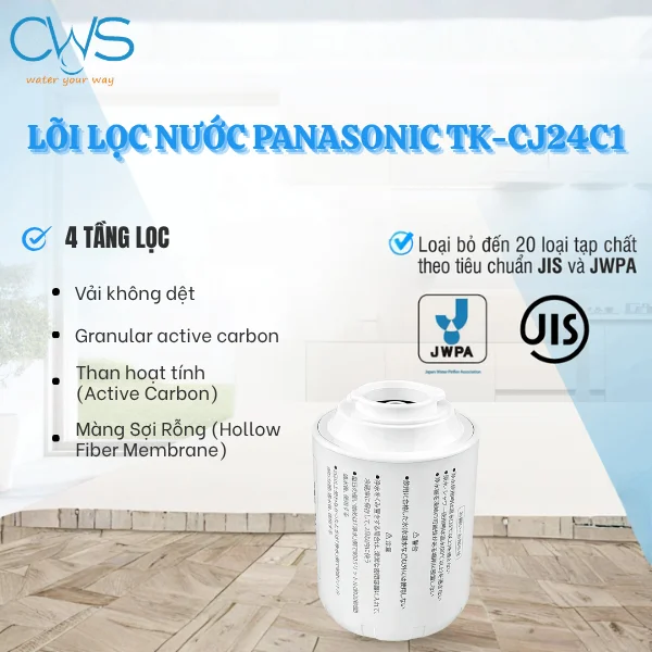 Lõi Lọc Nước Panasonic TK-CJ24C1 Đạt Tiêu Chuẩn JIS S Và JWPA