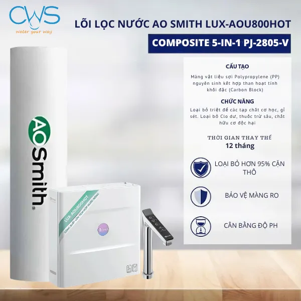 Lõi Lọc Composite 5-In-1 PJ-2805-V Tích Hợp 5 Cấp Lọc