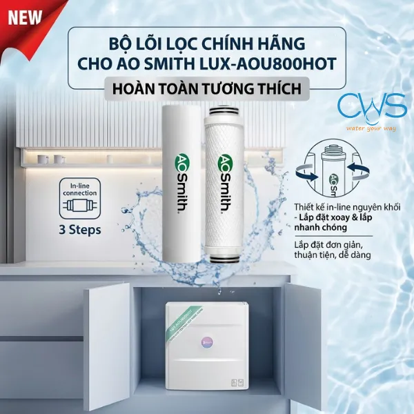 Lõi Lọc Nước AO Smith LUX-AOU800HOT Gồm Những Lõi Nào