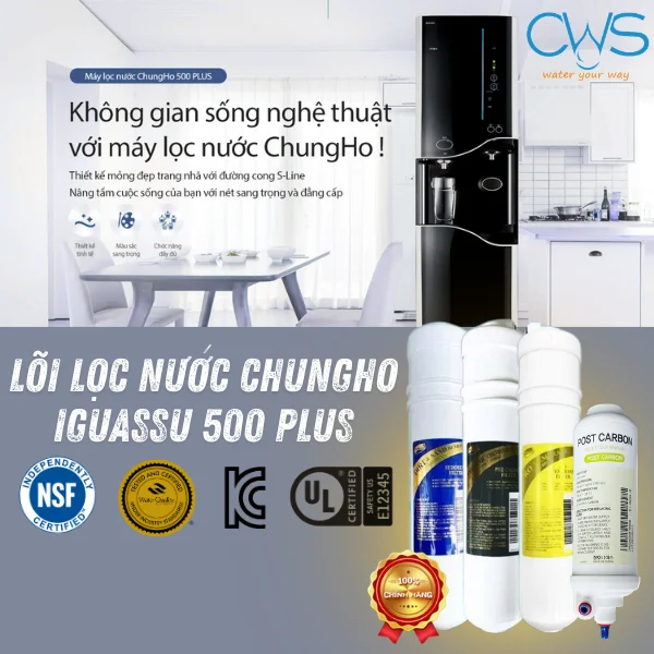 Lõi Lọc Nước Chungho Iguassu 500 Plus Chính Hãng, Đạt Chuẩn Việt Nam Và Quốc Tế