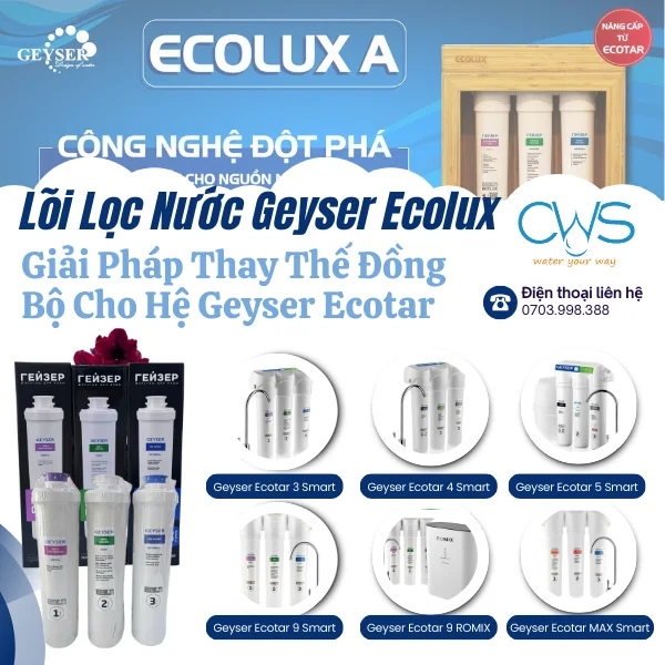 Lõi Lọc Nước Geyser Ecolux – Giải Pháp Thay Thế Đồng Bộ Cho Hệ Geyser Ecotar