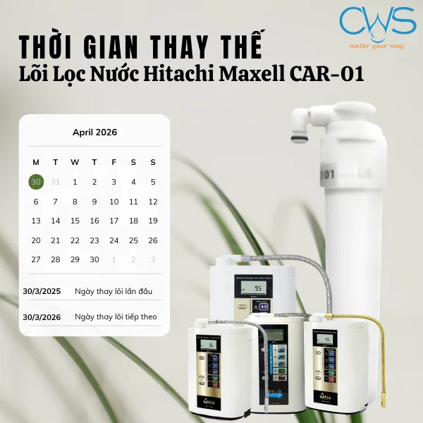 Lõi Lọc Nước Hitachi Maxwell CAR-01 Có Tuổi Thọ Bao Lâu? Khi Nào Cần Thay