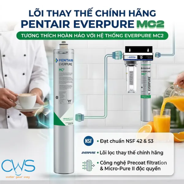Lõi Lọc Nước Pentair Everpure MC2 EV9612-56 Tương Thích Với Hệ Thống Nào