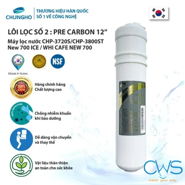 Lõi Lọc Nước Pre Carbon 12 Inch Chungho Cây Đứng