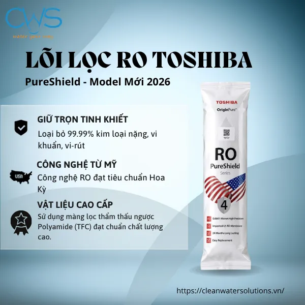 Lõi Lọc Nước Toshiba RO PureShield Model Mới