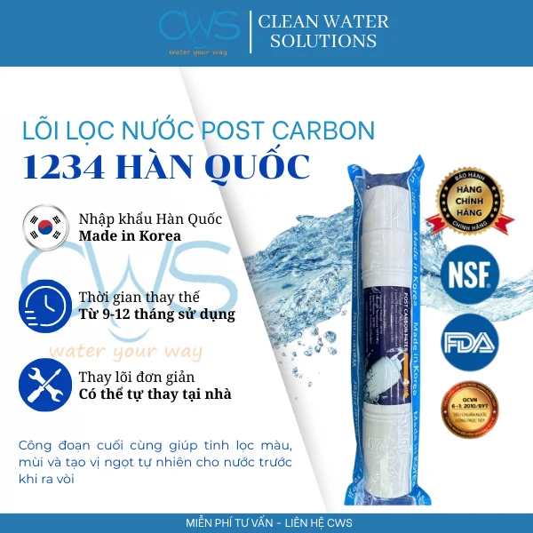 Lõi Lọc Post Carbon – Tinh Chỉnh Vị Nước Sau Lọc