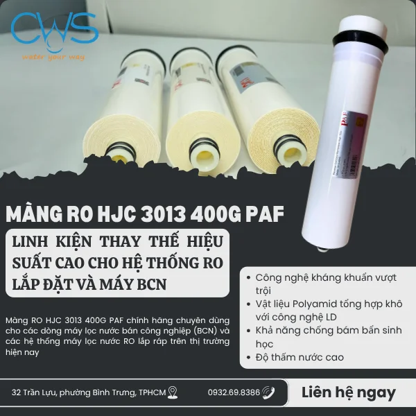Màng RO HJC 3013 400G PAF Linh Kiện Thay Thế Hiệu Suất Cao Cho Hệ Thống RO Lắp Đặt Và Máy BCN