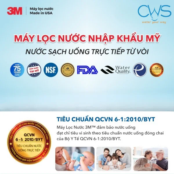 Máy lọc nóng lạnh 3M Aqua-Pure cung cấp nguồn nước sạch đạt chuẩn quốc tế