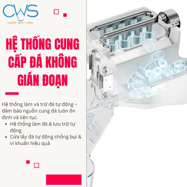 Máy lọc nóng lạnh Toshiba TWP-IW2469SVN(K) cung cấp đá không gián đoạn