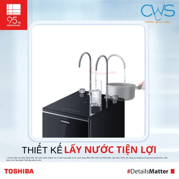 Máy lọc nóng lạnh Toshiba TWP-WA2SVN(K) sở hữu vòi lấy nước linh động