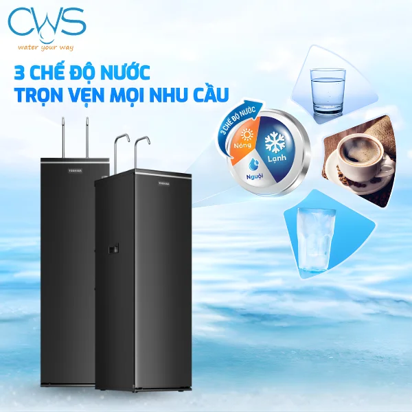 Máy lọc nóng lạnh Toshiba TWP-WA3SVN(K) cung cấp 3 chế độ nước cho mọi nhu cầu