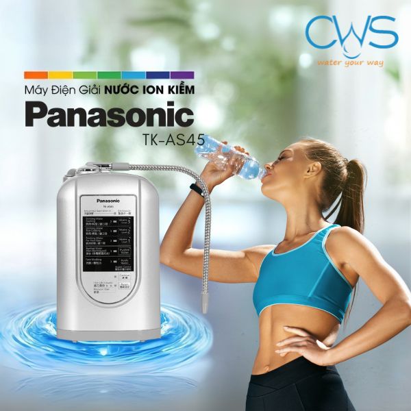 Máy lọc nước ion kiềm Panasonic TK-AS45 3 tấm điện cực, trung hòa acid, loại bỏ vi khuẩn có hại