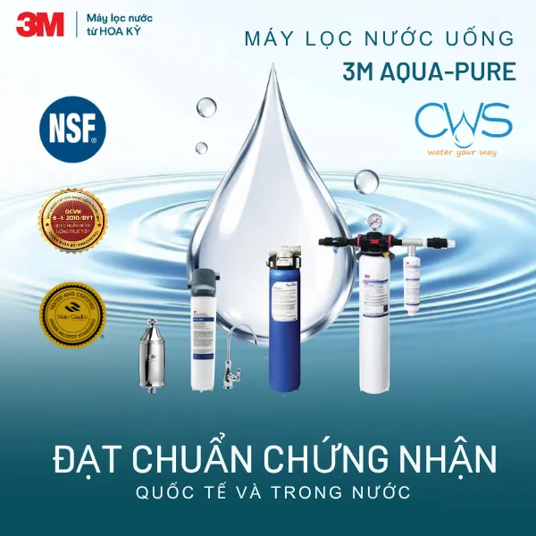 Máy Lọc Nước 3M Aqua-Pure Đạt Tiêu Chuẩn Quốc Tế NSF VÀ QCVN