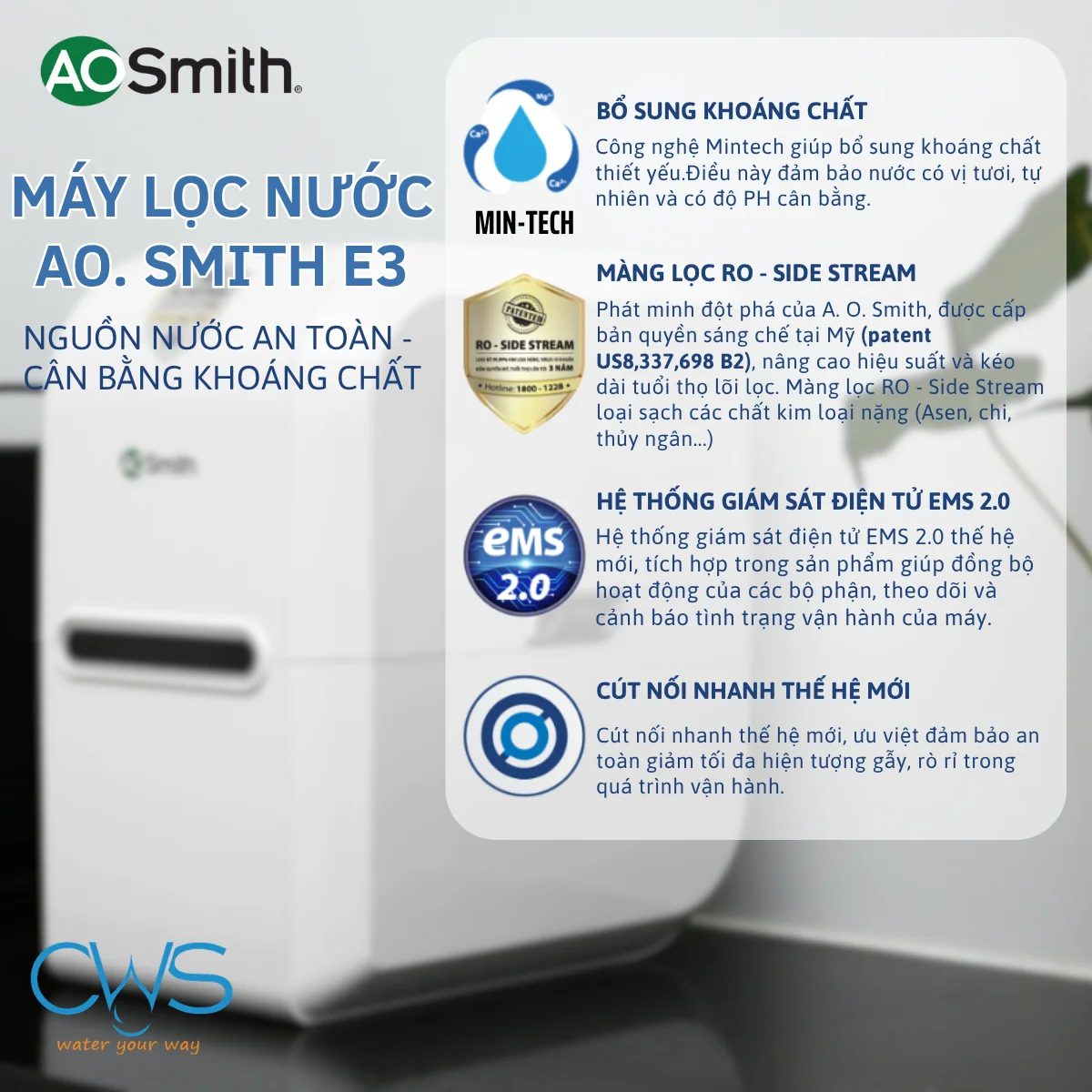 Máy Lọc Nước AO Smith E3 Mang Lại Những Giá Trị Khác Biệt Nào