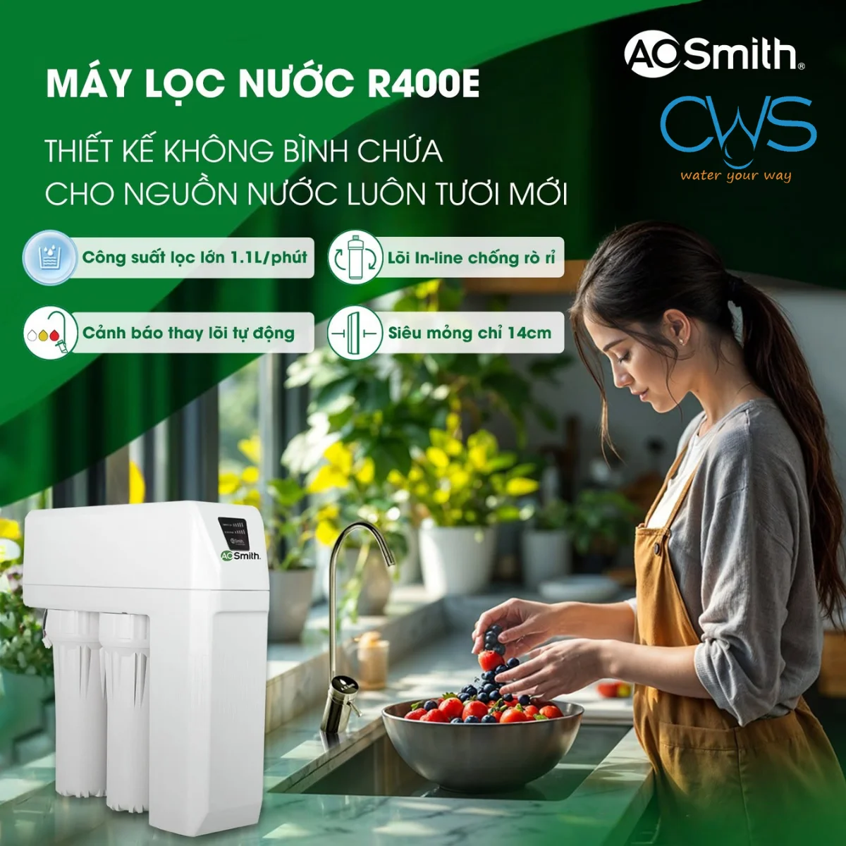 Máy Lọc Nước AO Smith R400E Giải Quyết Những Bài Toán Nào Về Không Gian, An Toàn Và Tiện Nghi Cho Cư Dân Chung Cư