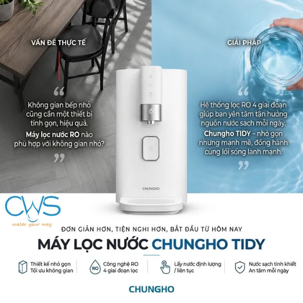 Máy Lọc Nước Chungho Tidy WP-43C6000M Để Bàn - Tối Ưu Không Gian Với Kích Thước “Siêu” Mỏng