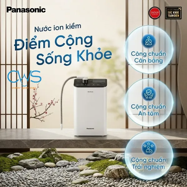 Máy Lọc Nước Ion Kiềm Panasonic TK-AS500 Để Bàn - 3 Tấm Điện Cực, Lọc MF Độc Quyền