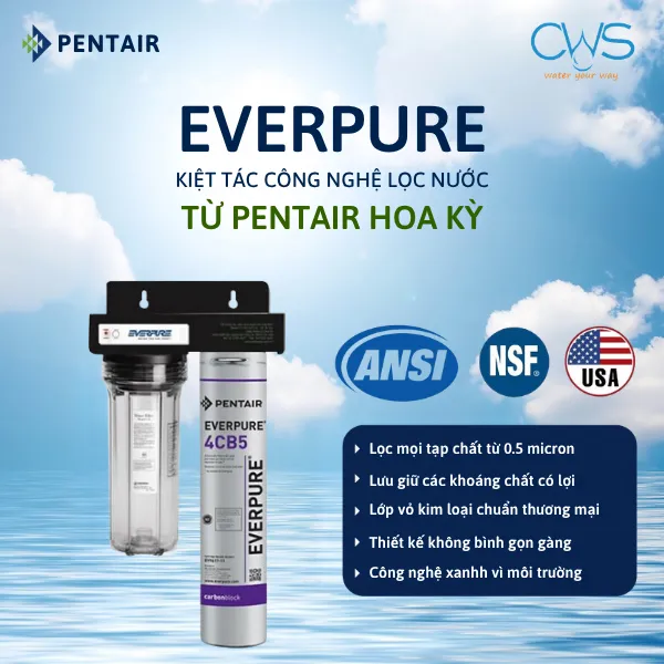Máy Lọc Nước Pentair Everpure 4CB5 Đạt Chứng Nhận Tiêu Chuẩn NSF International