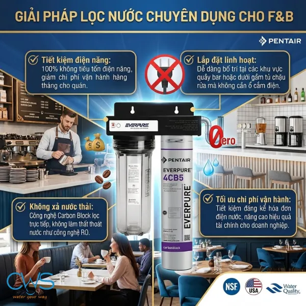 Máy Lọc Nước Pentair Everpure 4CB5 Giúp Tối Ưu Và Tiết Kiệm Chi Phí Vận Hành
