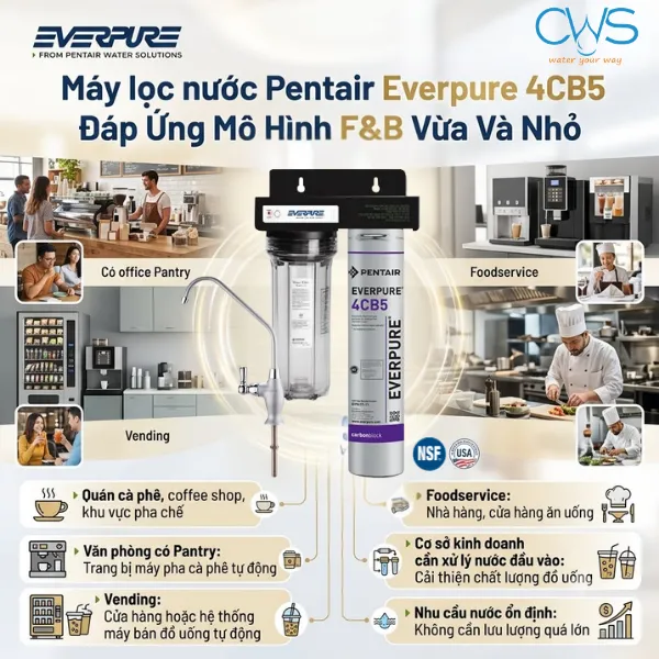 Máy Lọc Nước Pentair Everpure 4CB5 Phù Hợp Với Quy Mô Kinh Doanh F&B Như Thế Nào