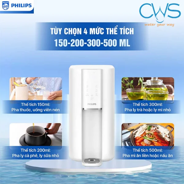 Máy Lọc Nước Philips ADD6901 Tùy Chọn 4 Mức Nước Khác Nhau