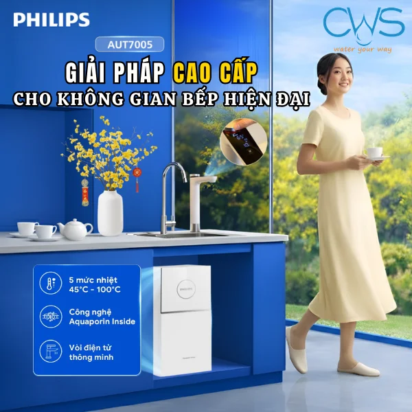Máy Lọc Nước Philips AUT7005/97 – Giải Pháp Lọc Nước Âm Tủ Bếp Cao Cấp Cho Không Gian Hiện Đại