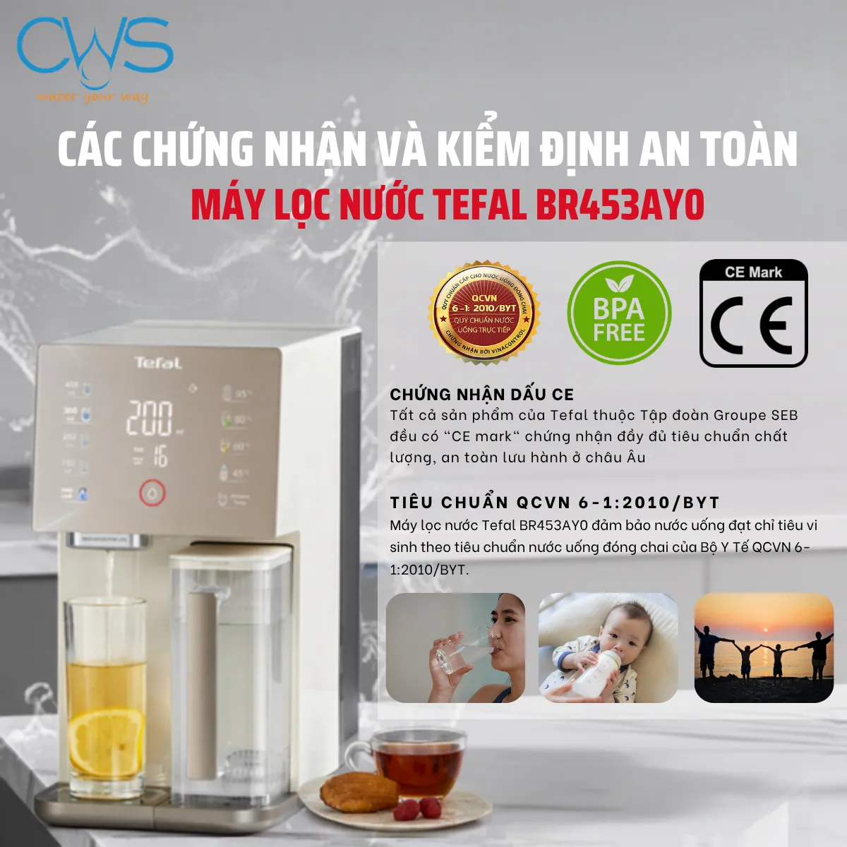 Máy Lọc Nước Tefal BR453AY0 Đáp Ứng Những Tiêu Chuẩn Chất Lượng Nào