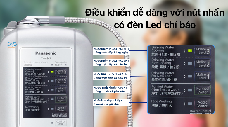 Máy lọc nước ion kiềm Panasonic TK-AS45