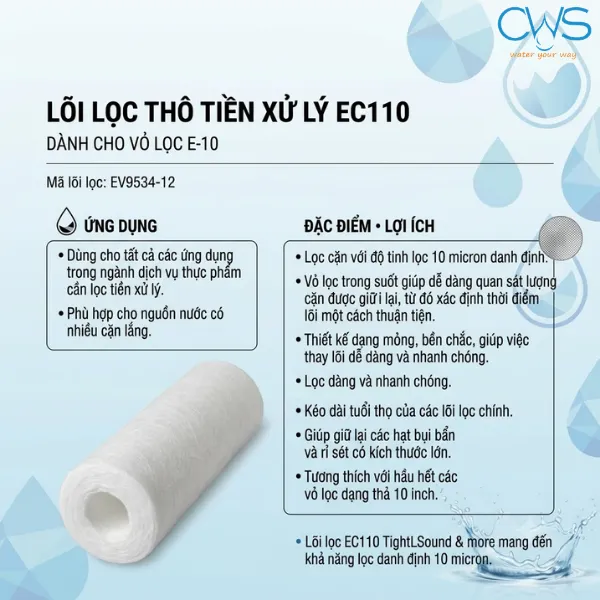 Nhiệm Vụ Của Lõi Lọc Thô Pentair Everpure 10Inch EC110